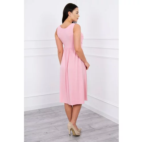 Kesi Dress with wide straps powdered pink