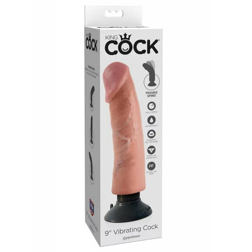 King Cock vibracijski penis 9 (kožna)