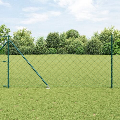 vidaXL verižna ograja z 13 spike postanki 1x25 m galvanizirano jeklo Cene
