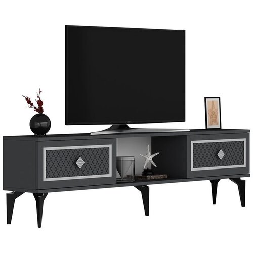 Hanah home Herry - Anthracite, Silver AnthraciteSilver TV Stand Cene