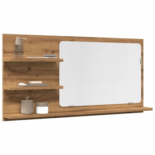 vidaXL Kopalniška omarica z ogledalom artisan hrast 90x11x45 cm les Cene