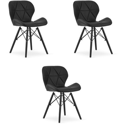 Brandless Stol LAGO eko usnje - črna / noge črne x 3, (22031595) Cene