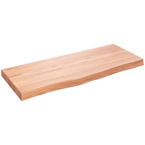  Zidna polica svjetlosmeđa 100x40x(2-6) cm obrađena hrastovina Slike