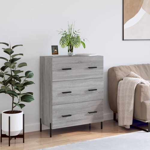 The Living Store Komoda siva sonoma 69,5x34x90 cm inženirski les - Komoda, (21663317) Slike