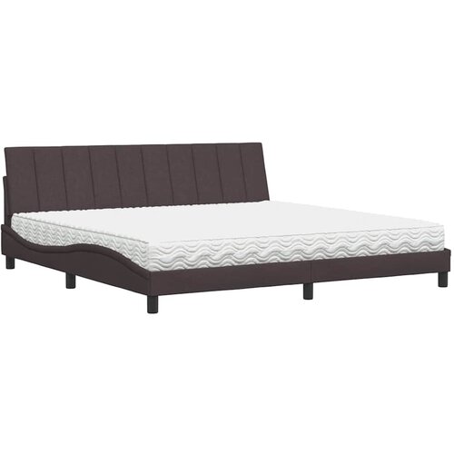 VidaXL Postelja z vzmetnico temno rjava 200x200 cm blago, (22054090) Slike