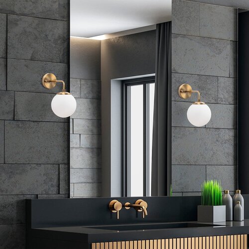 Opviq lights Bela/v bronasti barvi stenska svetilka &amp;oslash; 15 cm Viran &amp;ndash; Slike