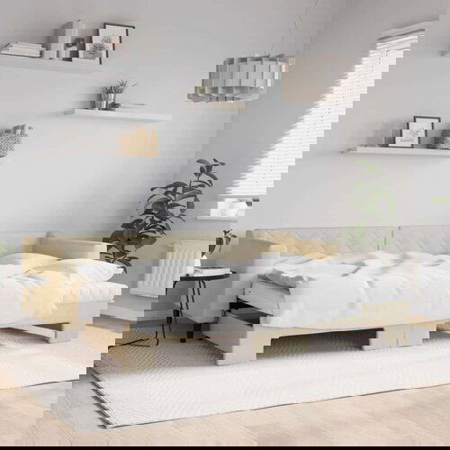  Dnevni krevet na razvlačenje krem 80 x 200 cm od tkanine Cijene