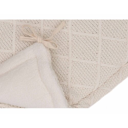 Jollein check Knit za&amp;scaron;titna ogradica za krevetić, Oatmeal Slike