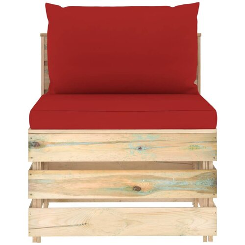 Maison Chic Sekcijski sredinski kavč - Sofa - Kanape z blazinami zelen impregniran les, (21726933) Cene