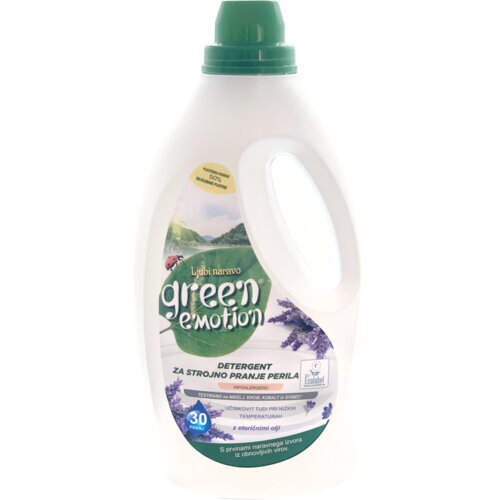 GREEN EMOTION detergent za strojno pranje perila z eteričnimi olji sivke 1500 Slike