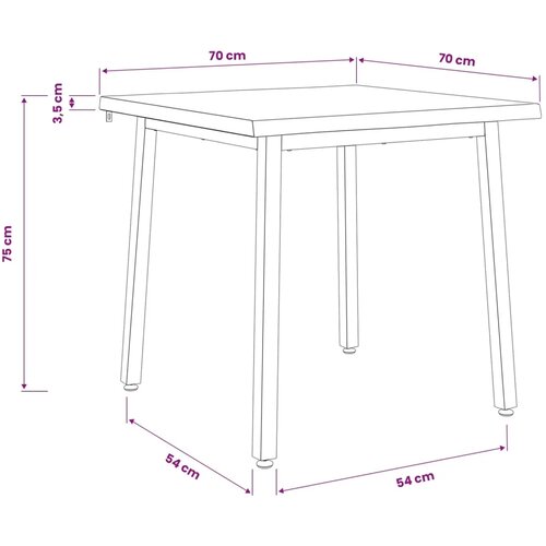 70 x 70 x 75 cm Čvrsto drvo akacije Bijela Četvrtasti - Bijela 70 x 70 x 75 cm Živi rub Slike