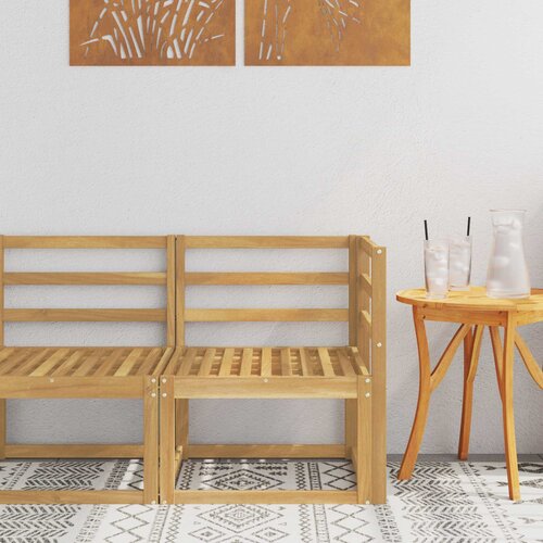  kutni kauč Čvrsto drvo akacije Bijela 63 x 63 x 73 cm Slike