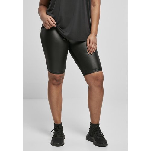 Urban Classics Ladies Imitation Leather Cycle Shorts Black Slike