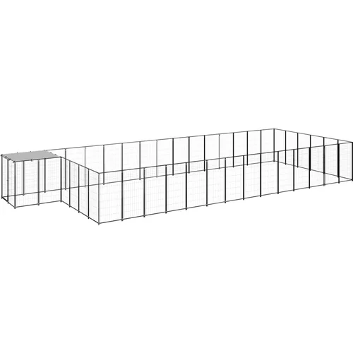 vidaXL kavez za pse crni 26,62 m² čelični