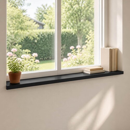  Prozorske klupice 2 kom. Crna 160 x 15 x 2 cm Čvrsto drvo bukve Cene