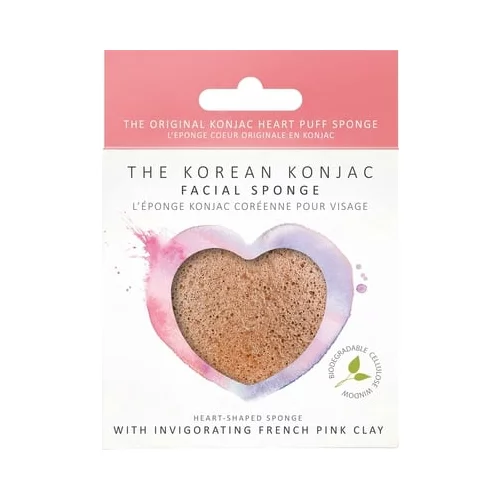 The Konjac Sponge Company konjac facial puff sponge francoska roza glina - srce