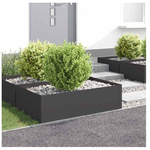 vidaXL Ograda oko Travnjaka 4 kom. 100 x 60 x 35 cm Čelik Crna - Crna 100 x 60 x 35 cm 4 Cene