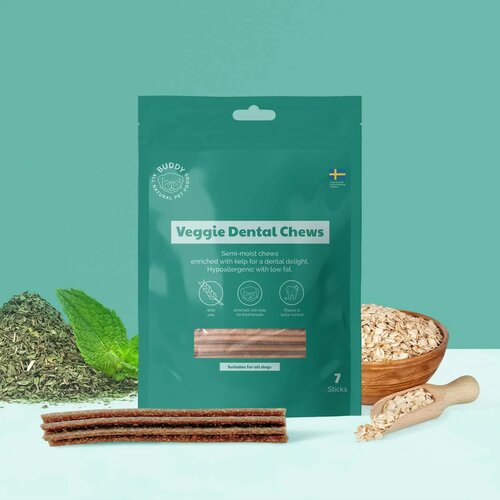 Buddy_Pet_Foods Buddy Veggie Dental Chew dentalne poslastice za pse, ovas i nana Slike
