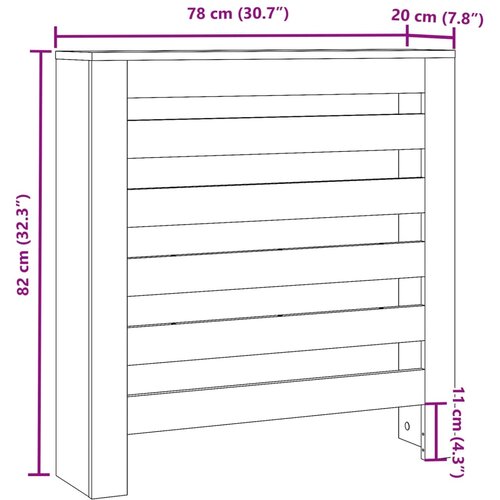  Pokrov za radijator hrasta sonome 78x20x82 cm konstruirano drvo Slike