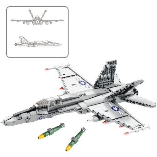 Lean Toys kocke za sestavljanje F-16 fighting falcon 1427 kosov Slike