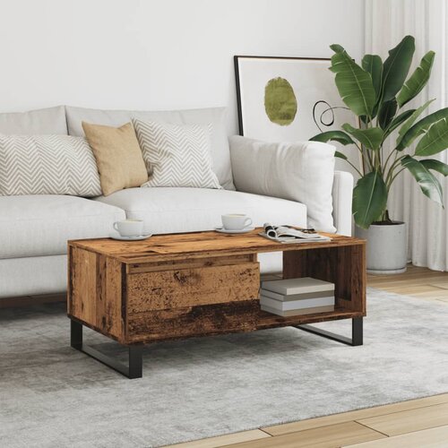 VidaXL Klubska mizica starinski les 90x50x36,5 cm inženirski les Slike