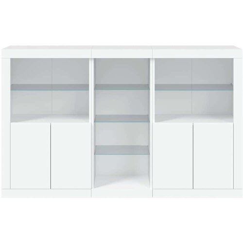  Komoda s LED svjetlima bijela 162 x 37 x 100 cm Slike