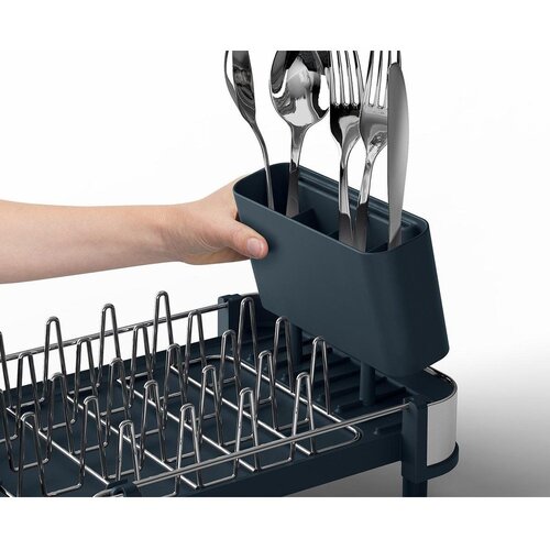 Joseph Joseph Crni plastičan prilagodljiv ocjeđivač za posuđe 31x19 cm Extend Slim Steel &amp;ndash; Slike