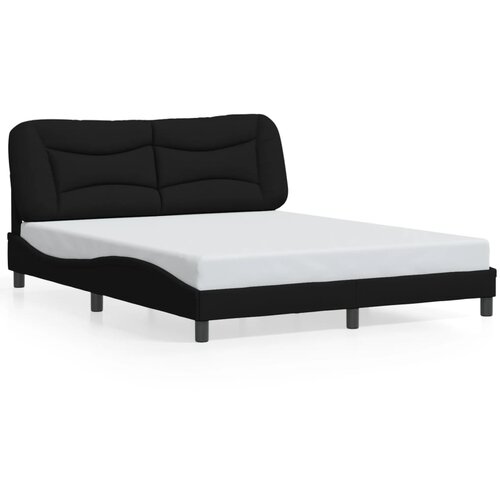  The Living Store Posteljni okvir z LED lučkami črn 160x200 cm tkanina - Posteljni Okvir, (21524966) Cene