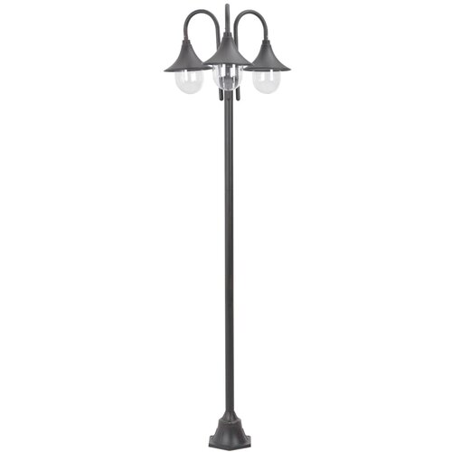 vidaXL Vrtna ulična svetilka E27 220 cm aluminij 3 žarnice bronasta Cene