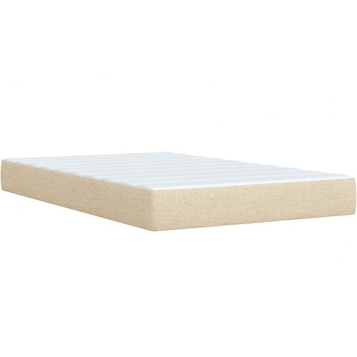  Krevet s oprugama i madracem krem 120 x 200 cm od tkanine Slike