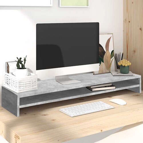  Stalak za monitor boja betona 100x24x13 cm konstruirano drvo Cijene