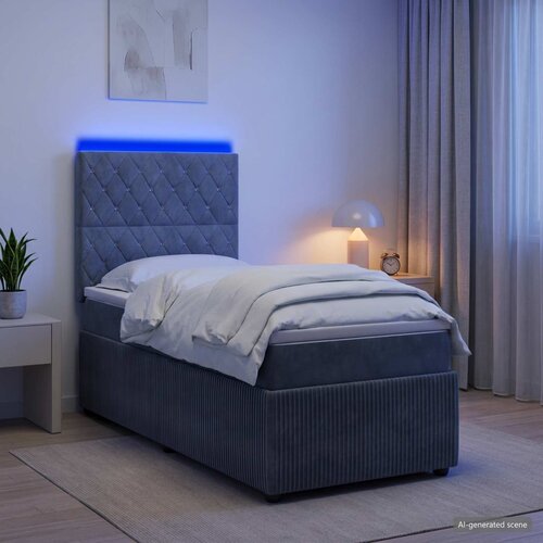  LED okvir za krevet s madracem Tamnosiva 80 x 200 cm Bar&amp;scaron;un Slike
