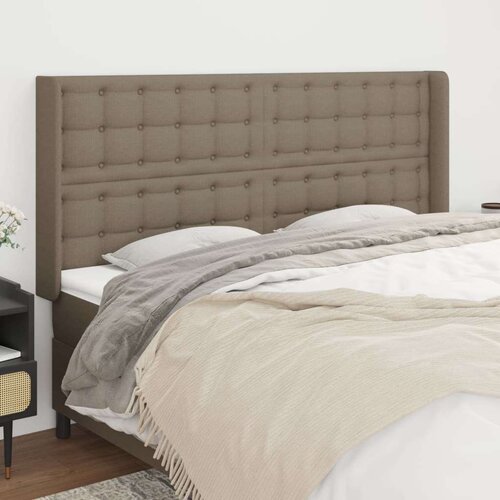  Vzglavje z u&amp;scaron;esi taupe 163x16x118/128 cm blago, (20952345) Slike