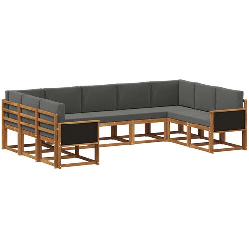 vidaXL Zunanja garnitura za sedenje 9 pcs Naravna in antracitna, (5000282544) Cene