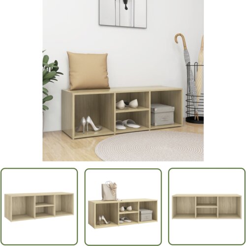 The Living Store Klop za shranjevanje čevljev sonoma hrast 105x35x35 cm - Klop Za Shranjevanje Čevljev, (21744505) Cene