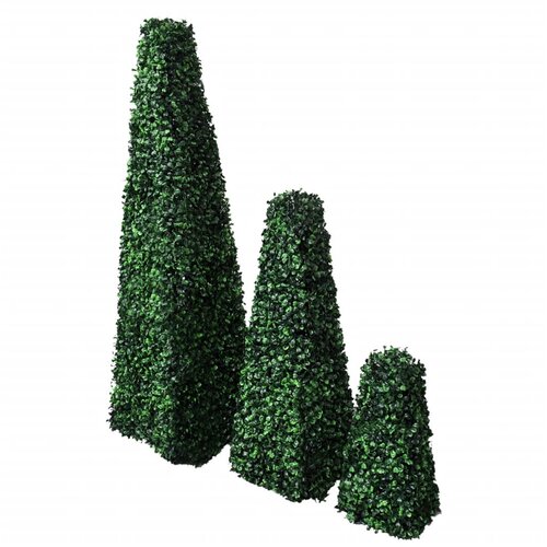 vidaXL Umetni pušpan v obliki piramide 3 kosi, (20623144) Cene