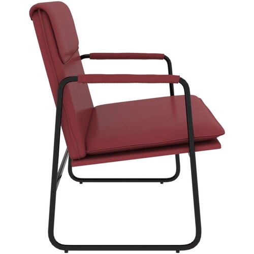  Klupa crvena boja vina 100x64x80 cm od umjetne kože Slike