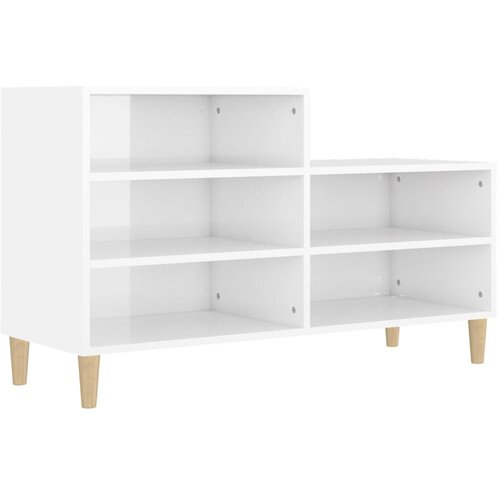  za cipele sjajni bijeli 102x36x60 cm konstruirano drvo Slike