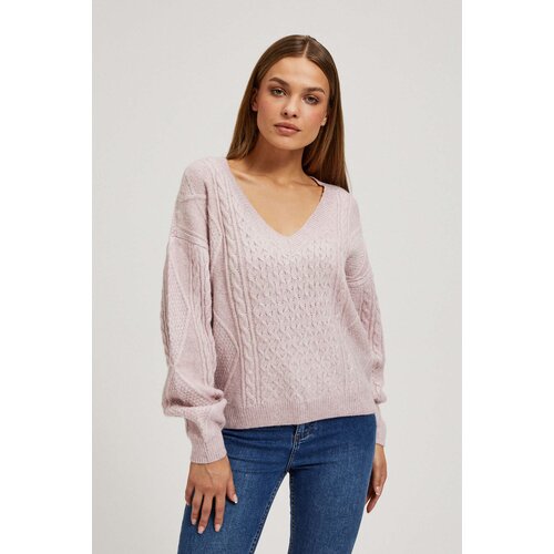 Marisse Pink V-Neck Sweater Cene