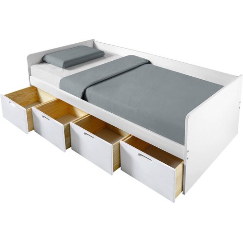MID.YOU postelja s predalom 90,0 cm x 200,0 cm , bela Slike