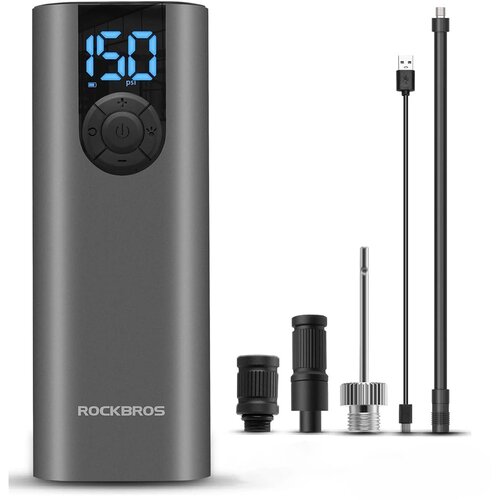 ROCKBROS ELEKTRIČNA ČRPALKA ZA KOLESA Z LED ZASLONOM ZA KOLESA ČRNA, (21834706) Cene