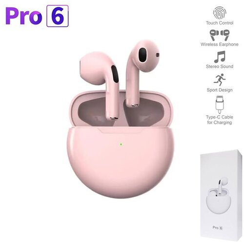  Bluetooth slu&amp;scaron;alice AirPhones Pro 6 HQ roze Slike
