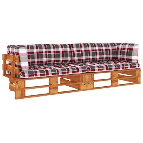 The Living Store Kavč dvosed iz palet z blazinami medeno rjava impreg. borovina - Kavč Iz Palet, (21423681) Slike