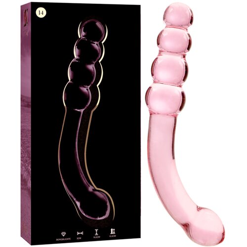 Ibiza Nebula Model 14 Dildo Borosilicate Glass 18.5x3cm Pink Cene