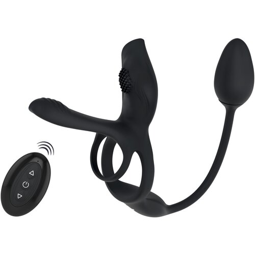 Coup!es Choice RC Multi Function Couples Vibrator Black Cene