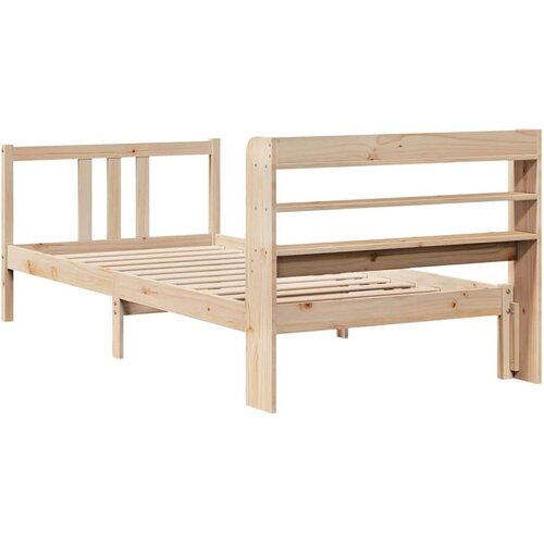 VidaXL Okvir kreveta s uzglavljem 75x190 cm od borovine Slike