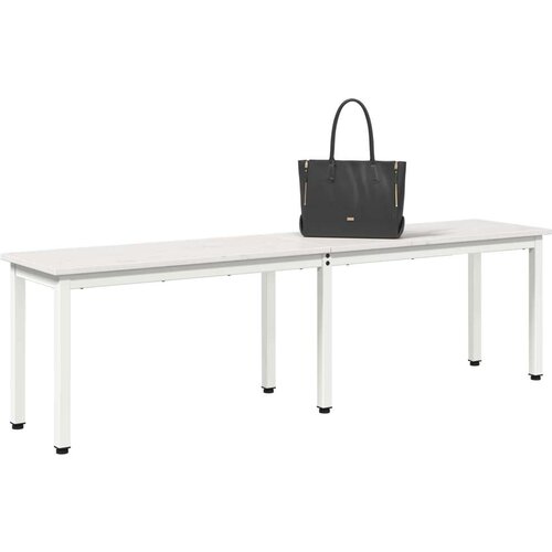  Klupa Bijelo 160 x 35 x 45 cm Čvrsto borovo drvo Slike