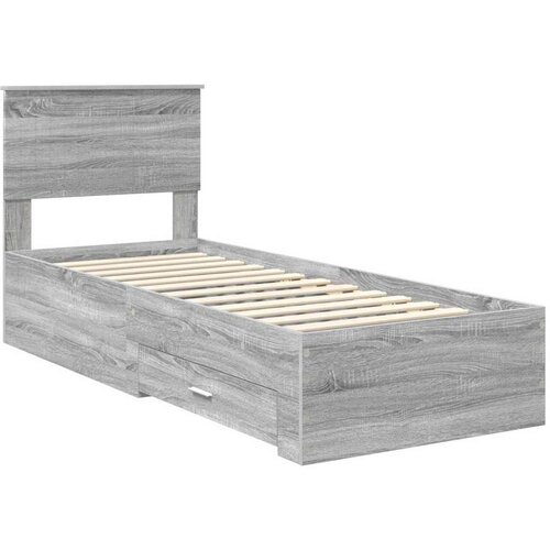  Okvir za krevet Sivi Sonoma i srebrna 75 x 190 cm Slike