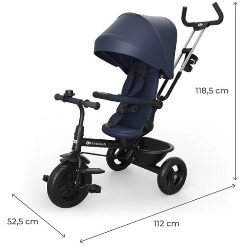 Kinderkraft tricikl za decu Aston 2 Plus Blue, 9m+ Slike