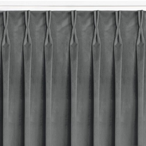  Curtain VILA color graphite style classic flex 9.5 cm with double pleat velvet 200x225 HOMEDE Slike